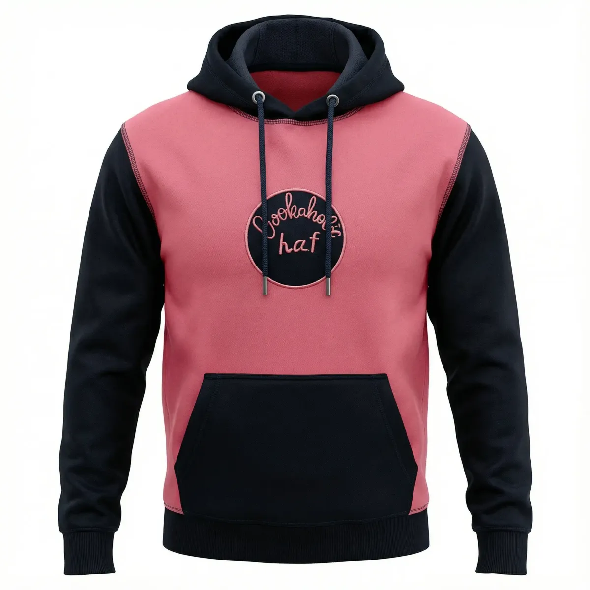 🌸 Pink–Navy Premium Winter Hoodie | Men’s Stylish Warm Hoodie